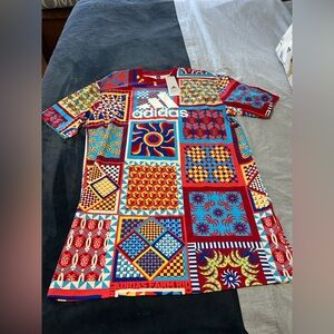 Adidas by Farm Rio Solar Kaleidoscope Blue Dress